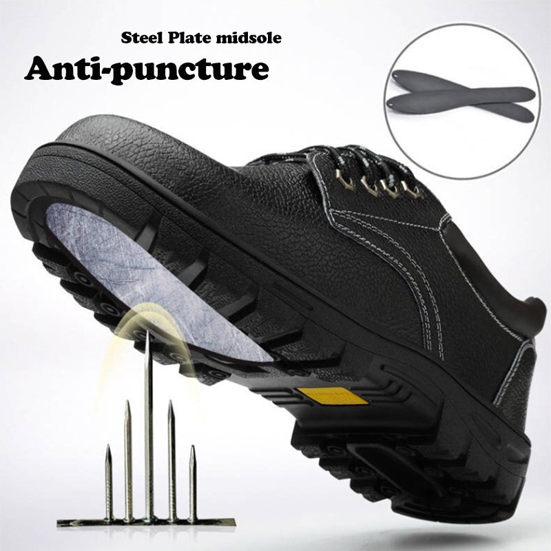 Rillttend® – P002 Steel Toe Leather Rubber Safety Shoes